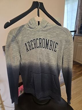 abercrombie kids Heather Gray Logo Pullover Hoodie